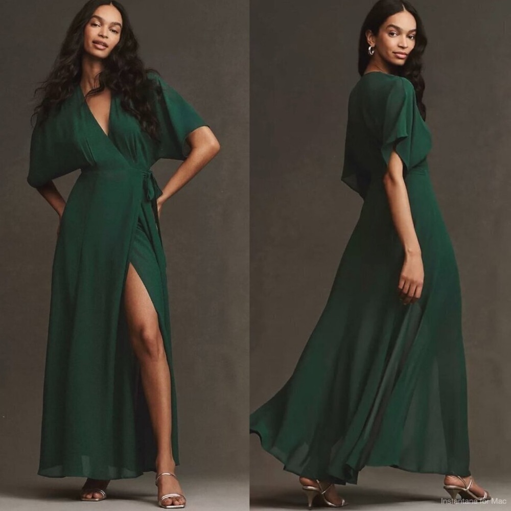 NEW Reformation Winslow dress in emerald 0